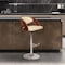 Armen Living Malibu Swivel Barstool In Cream PU/ Walnut Veneer and Chrome Base LCMASWBACRWA - alternate 3